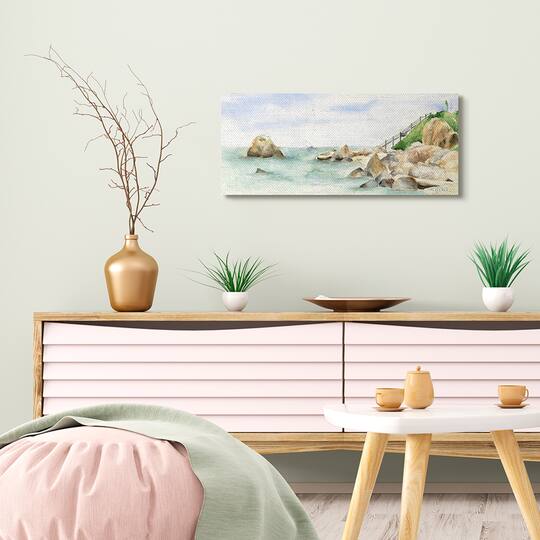 Stupell Industries Rocky Point Coastal Seascape Wall Accent